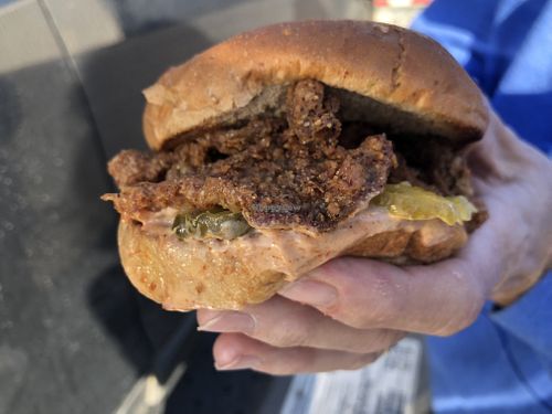 This oyster mushroom sandwich!! Amazing  at Vegan Friendly Foods in Baton Rouge