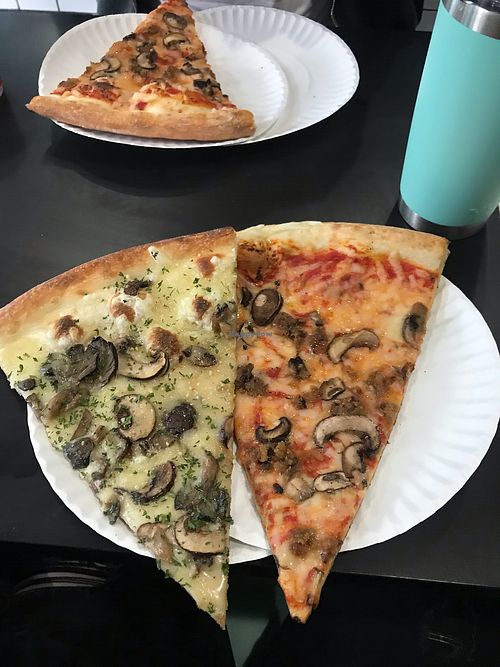 The screamer and mushroom sausage at Screamer's Pizzeria - Crown Heights in Brooklyn
