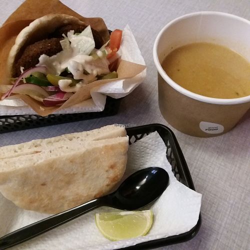 Lentil soup and tameeya at Koshari in Copenhagen