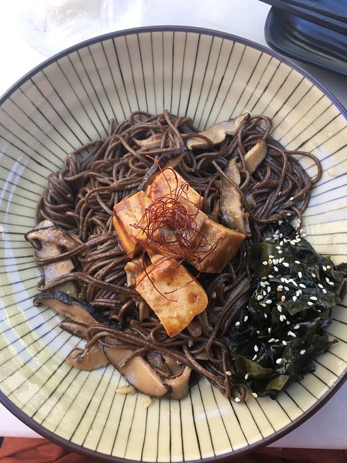 Tofu, Shitake mushrooms and soba noodles at Koppu Ramen Izakaya in Lisbon