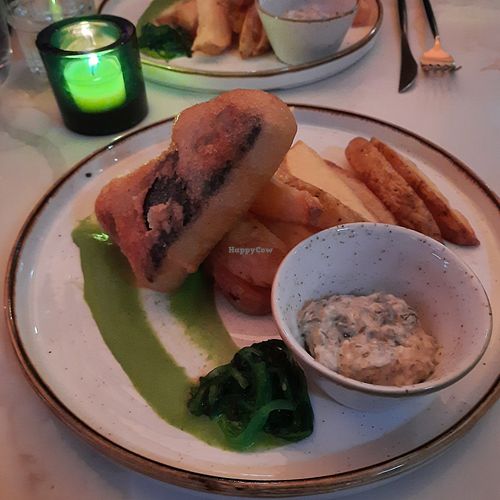 Vegan fish and chips at Twelve Eatery in Bournemouth