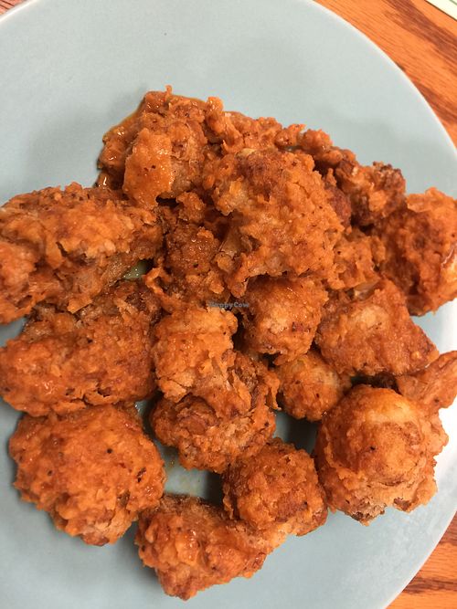 scrumptious spicy cauliflower wings! at Soul Rebel Cocina in Philadelphia