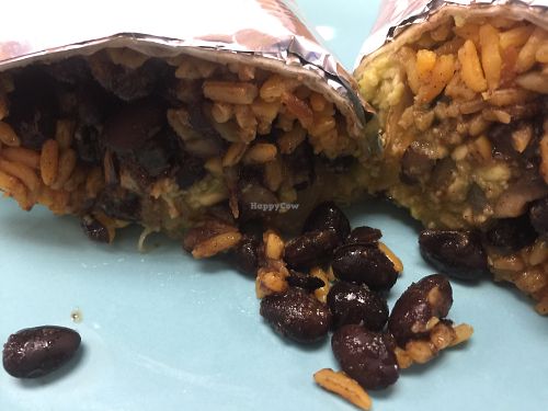 Custom made vegan burrito- yum! at Soul Rebel Cocina in Philadelphia