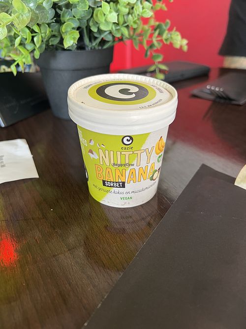 Banana sorbet  at Eazie in Zaandam