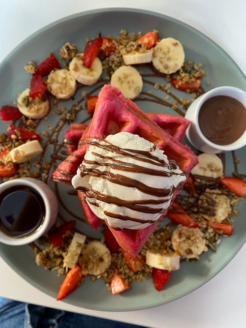 Notella waffles at Naked Bakery in Edinburgh