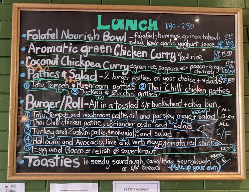 Owner understand vegan and will be able to advise what she can and can't change for you. Always at least 3 savoury vegan items on the menu. 😊 at Healing Leaves in Mirboo North