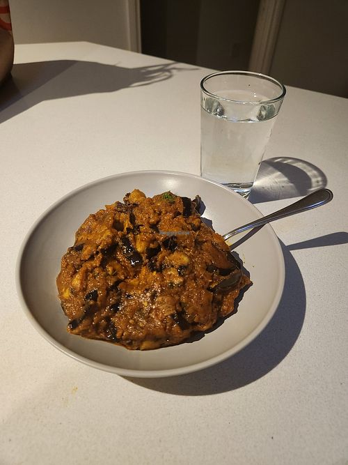 Eggplant Masala (vegan) at Spice Affair in Casey