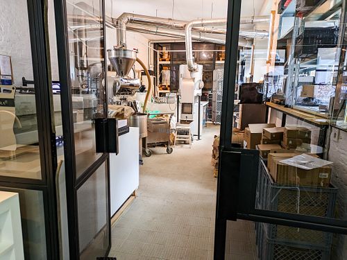 The coffee-roasting area of The Visit Coffee Roastery at The Visit Coffee Roastery in Berlin