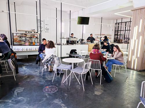 Inside of The Visit Coffee Roastery at The Visit Coffee Roastery in Berlin