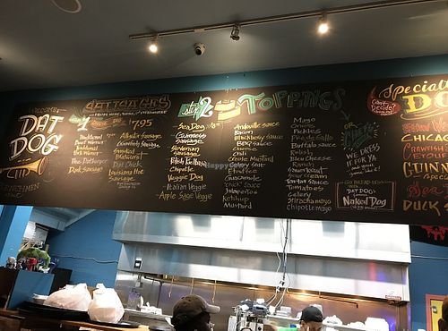Menu board  at Dat Dog in New Orleans