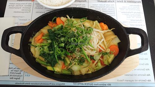 (25) coconut curry with vegetables, lemongrass and rice at An Khang Quan in Dusseldorf