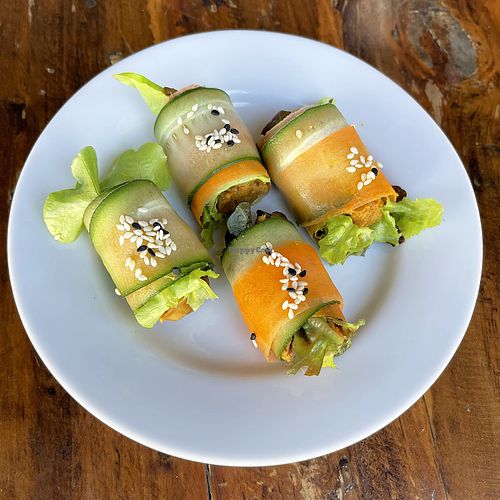 Asian curry rolls - vegan bites worth trying! at Ganita Cafe in Pai