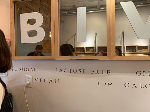 Great plant based ice cream store.  All vegan and gluten free at Bive in New York City