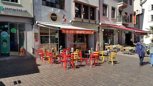 Exterior and outdoor seating at Negishi - Gerbergasse in Basel