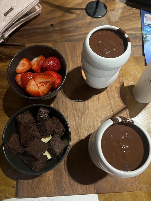 Vegan fondue  at Max Brenner in South Bank