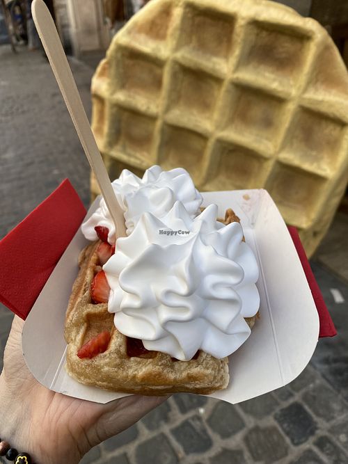 8€ total (2,50€ for the strawberries)  at VeganWaf in Brussels