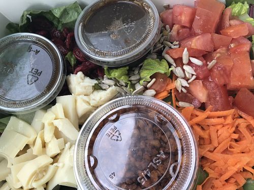 Green salad with taco meat at Sukha Cafe in Baton Rouge