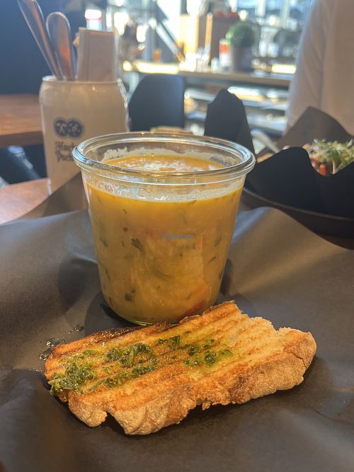 Spicy soup  at Spreegold in Berlin