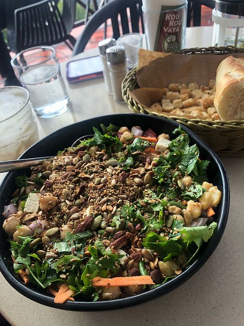 Vegan salad  at Koukouvaya in Chania