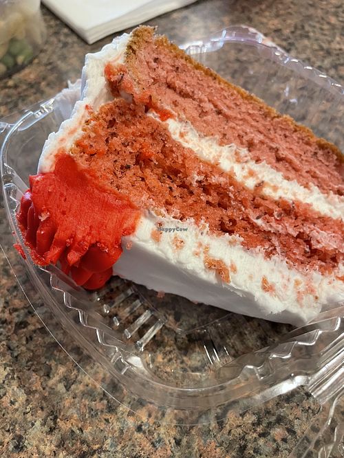 Strawberry cake   at Vegans Are Us in Vineland
