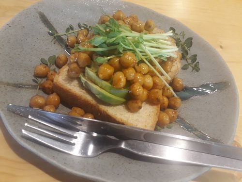 Avocado Toast with Chickpeas at Kham Luang in Chiang Mai