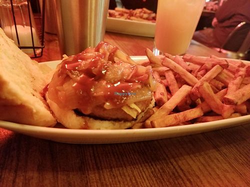 Eastwood burger with Beyond meat patty. Very yummy. at Dirty Dogs in Montreal
