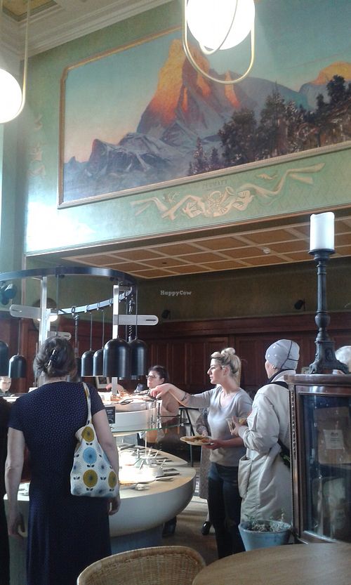 Beautiful, classic interior at Tibits in Lausanne