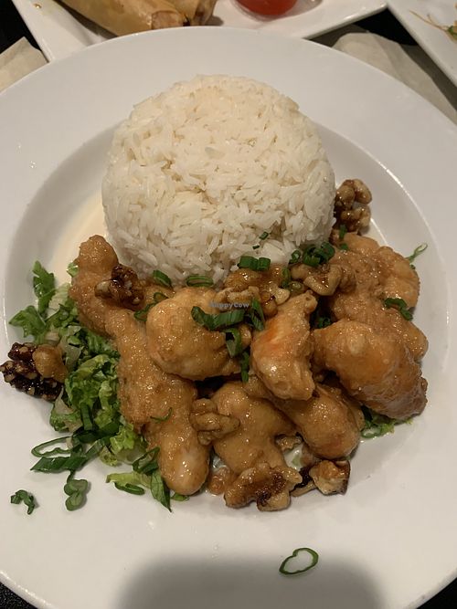 Maple walnut shrimp - pretty good!   at Vegan Plate in Roseville