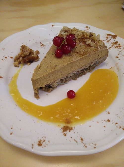 Carrot cake. Tasted good (bit too cold/frozen) but not the best carrot cake ever. at La Sociedad Herbivora in Malaga