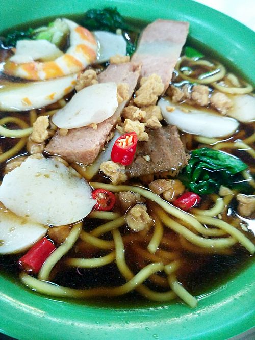 Vegetarian Prawn Noodle at Shan Yuan 善缘素食 in Northeast Singapore