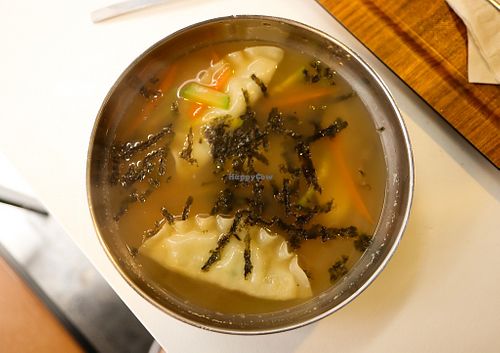 rice cake soup with dumplings at Maru JaYeonSik Kimbap in Seoul