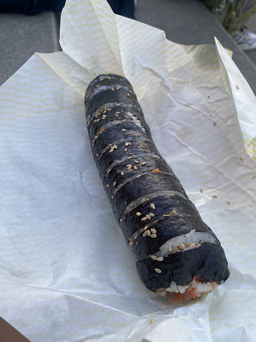 Fried tofu kimbap taken to go  at Maru JaYeonSik Kimbap in Seoul