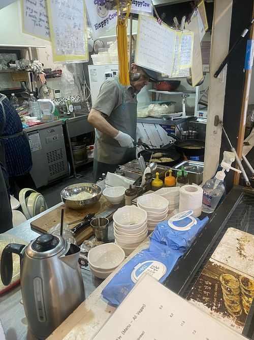 Open kitchen   at Maru JaYeonSik Kimbap in Seoul
