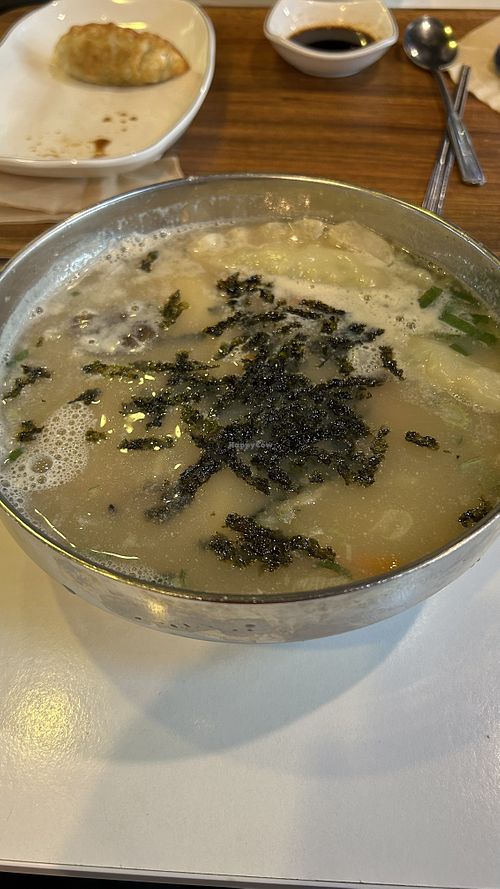 Rice cake and dumpling soup  at Maru JaYeonSik Kimbap in Seoul