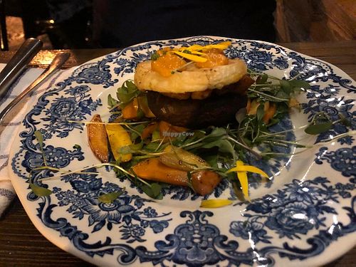 Portobello mushroom and pastry at Brasserie Uno in Zermatt