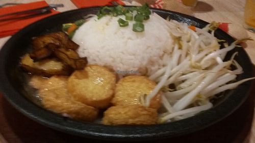 Tofu and aubergine sizzling plate at Umai Mi in Newcastle Upon Tyne