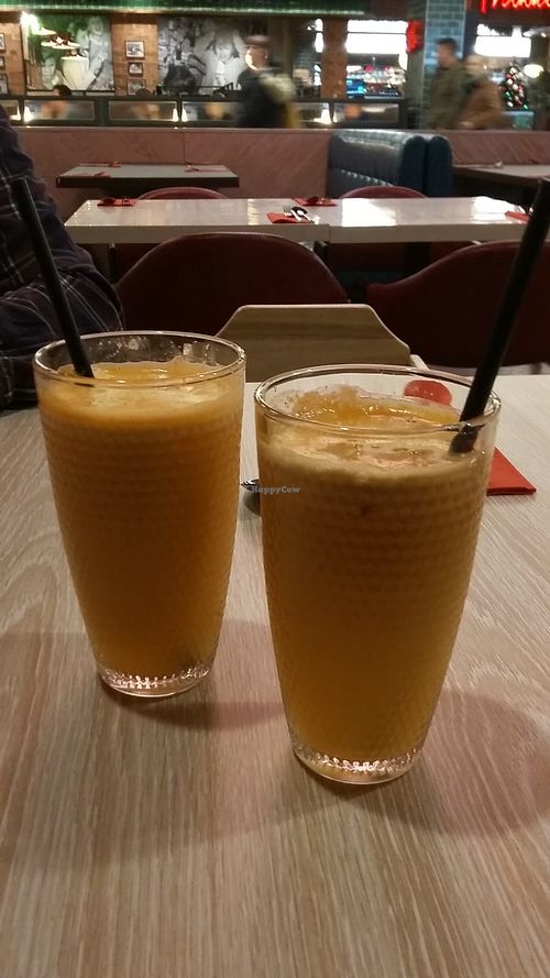 Apple, orange and ginger juice at Umai Mi in Newcastle Upon Tyne