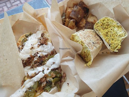 Breakfast Burrito + 5 Pierogies at VegOut in Bethlehem