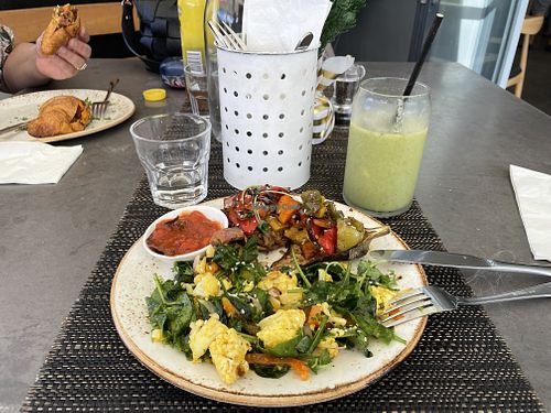 Stuffed eggplant with cauliflower salad  #Veganuary at Urban Soul in Auckland