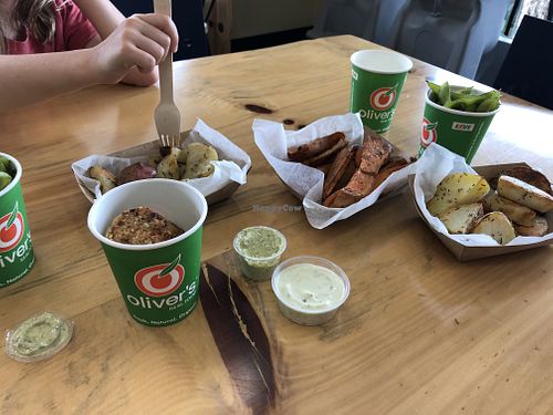 Love the plant based nuggets and edamame beans. at Oliver's Real Food in Lithgow