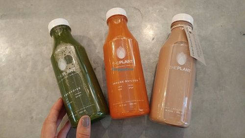 Juice to go! These are great to have in the fridge. at The Plant Cafe Organic - Marina Cafe in San Francisco