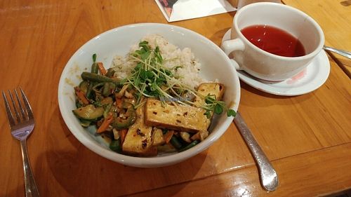 Dinner is served! at The Plant Cafe Organic - Marina Cafe in San Francisco