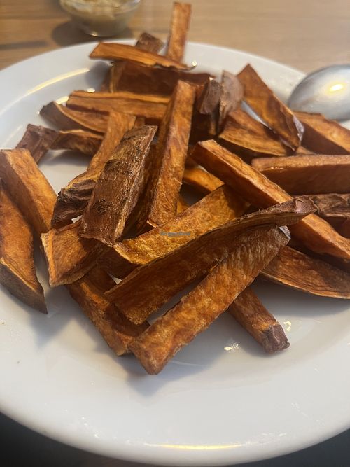 Sweet potato fries   at Govindas in Tenerife