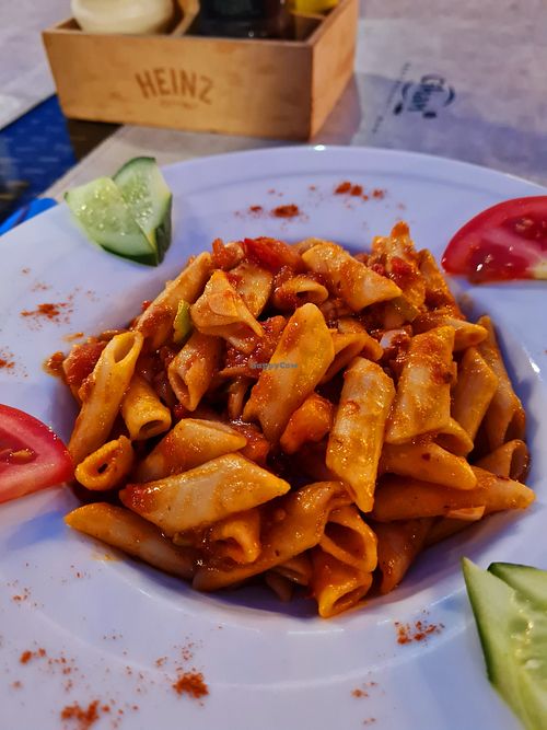 Penne Arrabiata mit extra Knoblauch und ohne Parmesan 😋 at Cihan in Side
