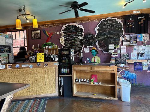 Counter and menu  at Pulp Cafe in Harrisonburg