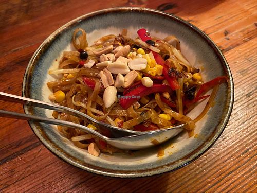 noodle stirfry (part of vegan degustation 10 course meal) at Rice Paper Scissors in Fitzroy