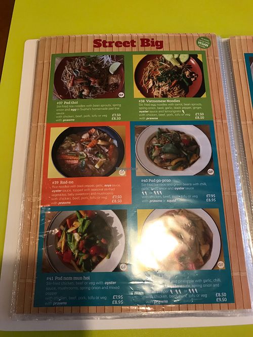 Menu from Dec 2018 at Suphas in Plymouth