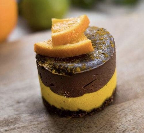 Orange and chocolate raw cake at Food Expert in Zagreb