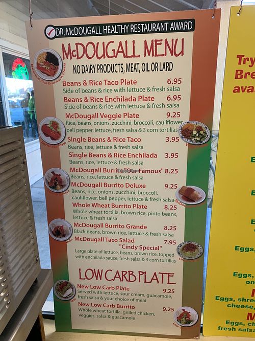 Mcdougall menu at El Patio in Santa Rosa