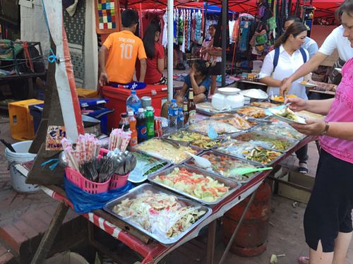 buffet  at Hmong Night Market in Luang Prabang